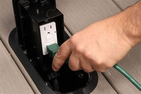 deck box electrical|deck mounted electrical outlet.